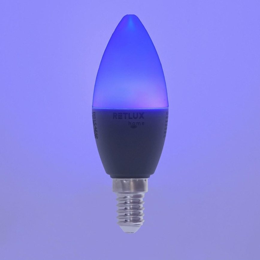 LED RGBW Dimmable bulb C37 E14/4,5W/230V 2700-6500K Wi-Fi Tuya