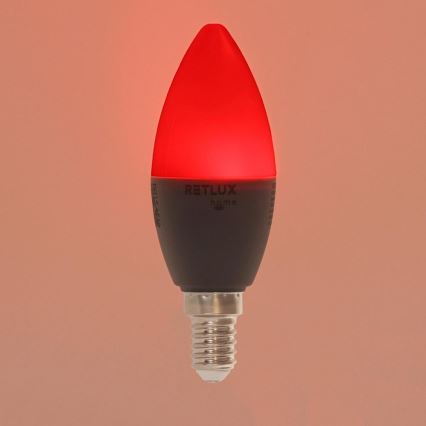 LED RGBW Dimmable bulb C37 E14/4,5W/230V 2700-6500K Wi-Fi Tuya