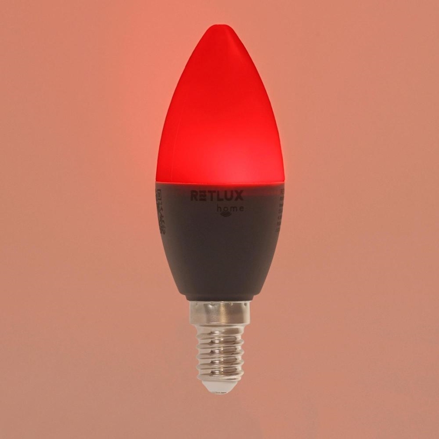 LED RGBW Dimmable bulb C37 E14/4,5W/230V 2700-6500K Wi-Fi Tuya