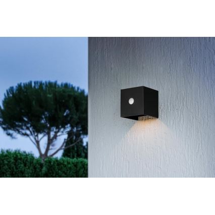 Retlux - LED Solar Wall Light with Sensor, LED/1W/3.7V, 1200 mAh, IP44, Black