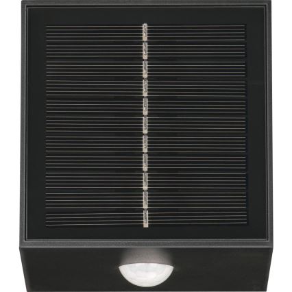 Retlux - LED Solar Wall Light with Sensor, LED/1W/3.7V, 1200 mAh, IP44, Black
