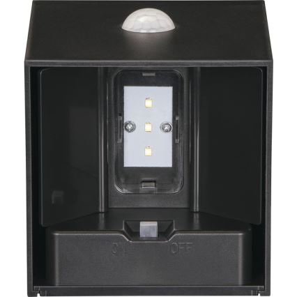 Retlux - LED Solar Wall Light with Sensor, LED/1W/3.7V, 1200 mAh, IP44, Black
