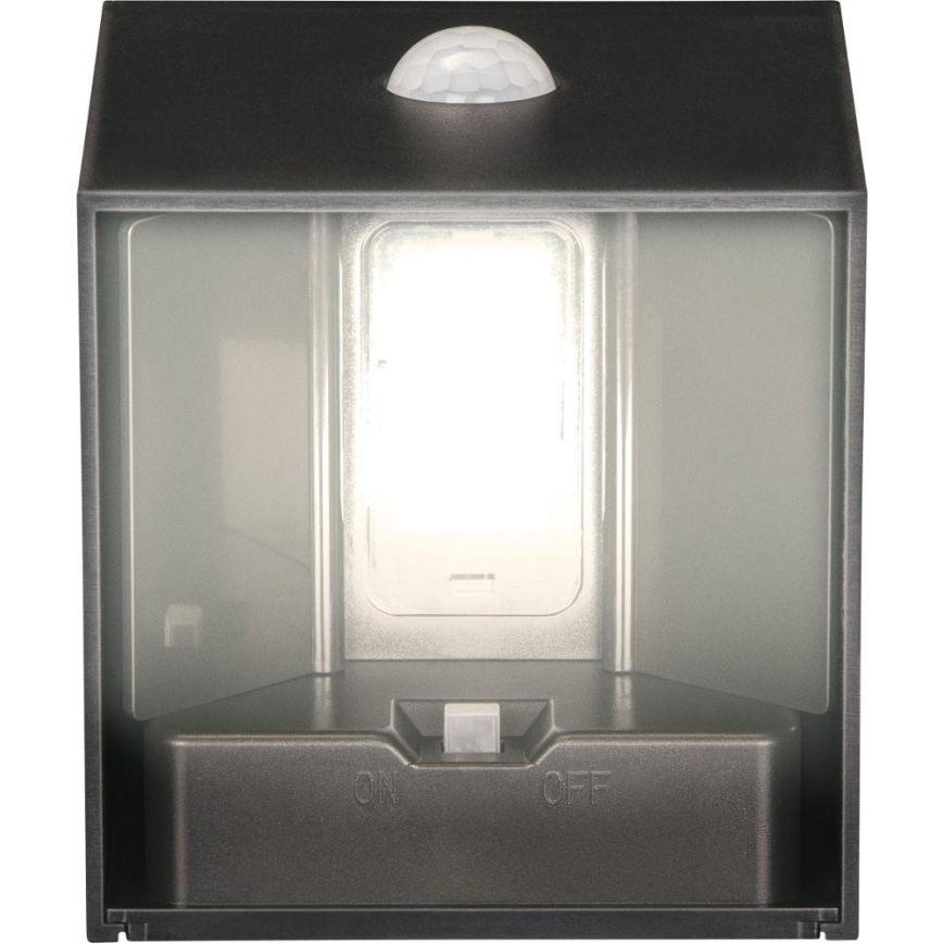 Retlux - LED Solar Wall Light with Sensor, LED/1W/3.7V, 1200 mAh, IP44, Black