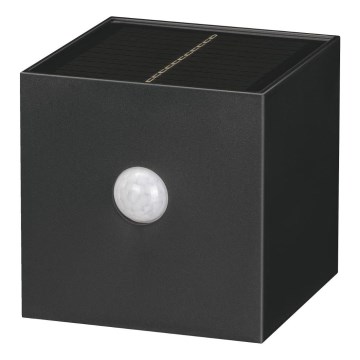 Retlux - LED Solar Wall Light with Sensor, LED/1W/3.7V, 1200 mAh, IP44, Black