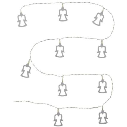 LED string lights 10x LED / 2x AA, 1.8 m, warm white