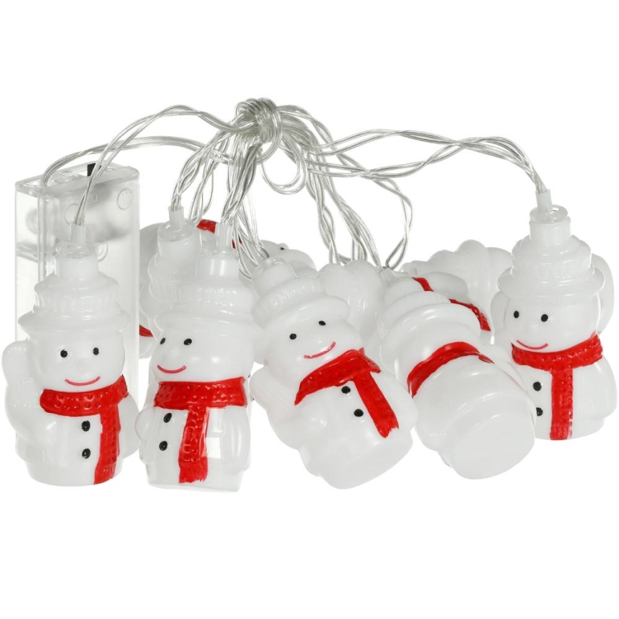 LED string lights 20 LEDs/3×AA/warm white 3.3 m snowmen