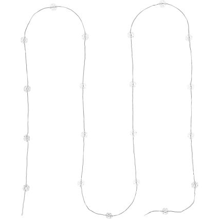 LED string lights, 20 LEDs, battery powered (2×AA), 2.3 m, cool white