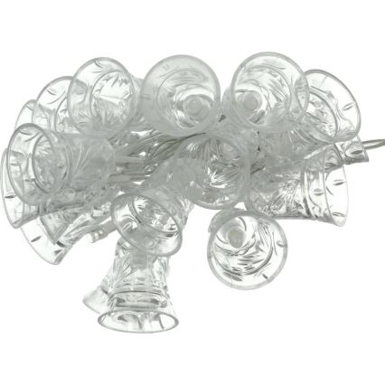 LED string lights 20xLED/3xAA/warm white 2.2 m bells