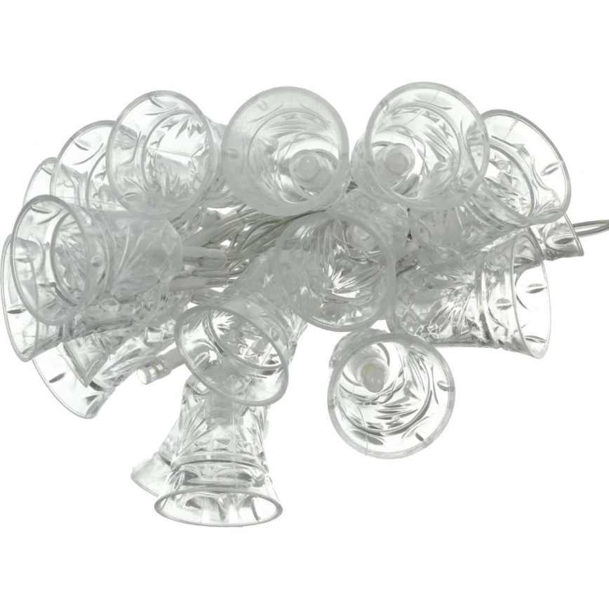 LED string lights 20xLED/3xAA/warm white 2.2 m bells