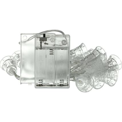 LED string lights 20xLED/3xAA/warm white 2.2 m bells