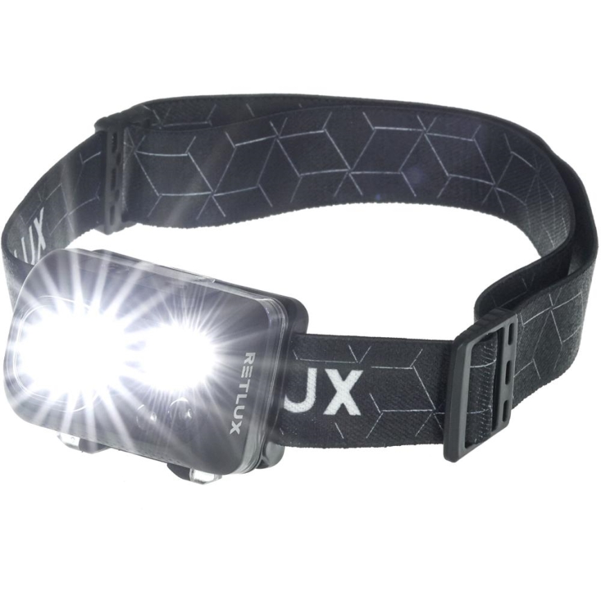 Rechargeable LED Headlamp, 3W LED / 1200 mAh / IP67, Black