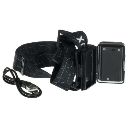 Rechargeable LED Headlamp, 3W LED / 1200 mAh / IP67, Black