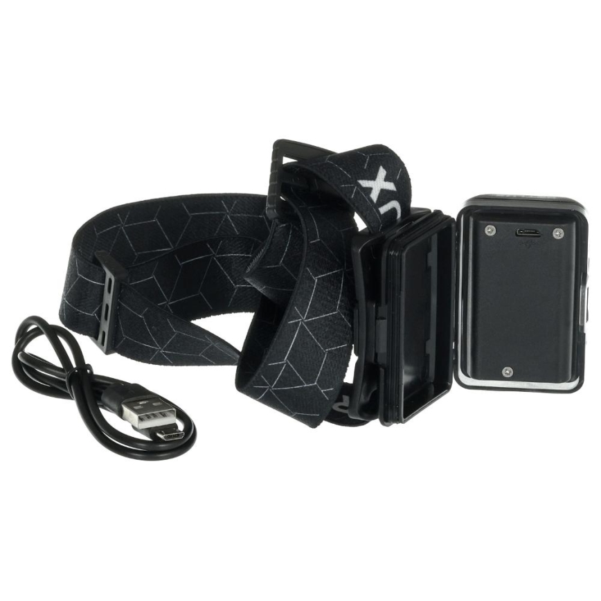 Rechargeable LED Headlamp, 3W LED / 1200 mAh / IP67, Black