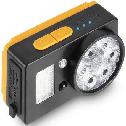 LED Rechargeable Headlamp with Sensor and Power Bank Function, 1200 mAh, IP44, Black