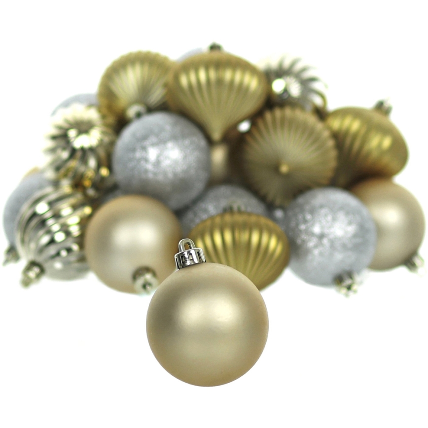 Set of Christmas ornaments 30 pcs gold/silver