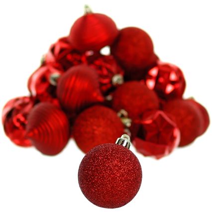 Set of Christmas ornaments 30 pcs red