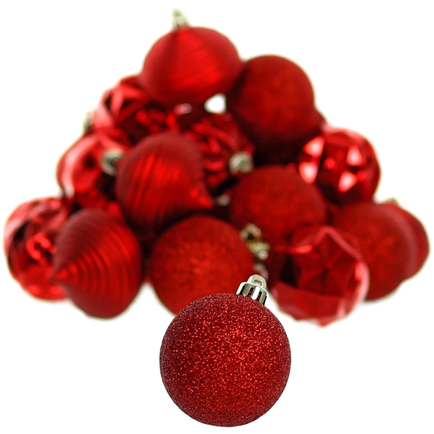 Set of Christmas ornaments 30 pcs red