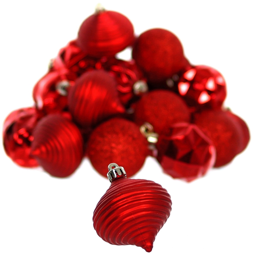 Set of Christmas ornaments 30 pcs red
