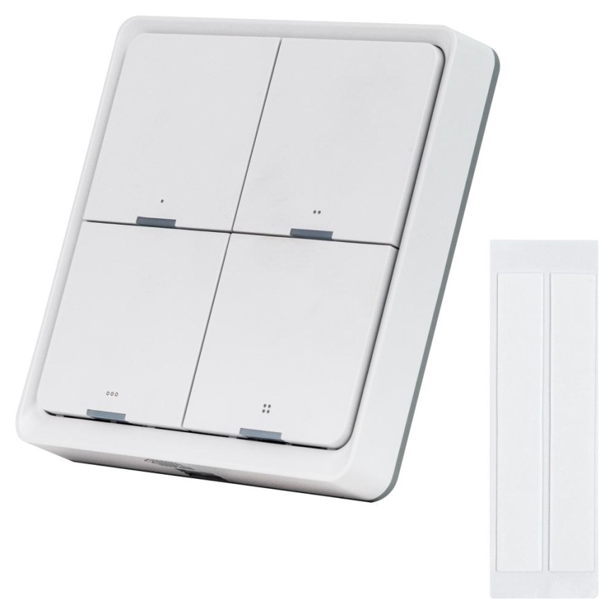 Smart 4-Button Switch, 1× CR2430 Battery, White