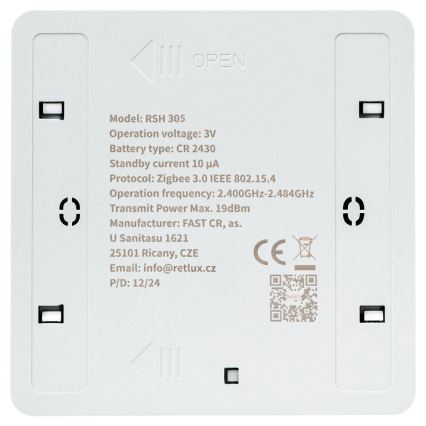 Smart 4-Button Switch, 1× CR2430 Battery, White