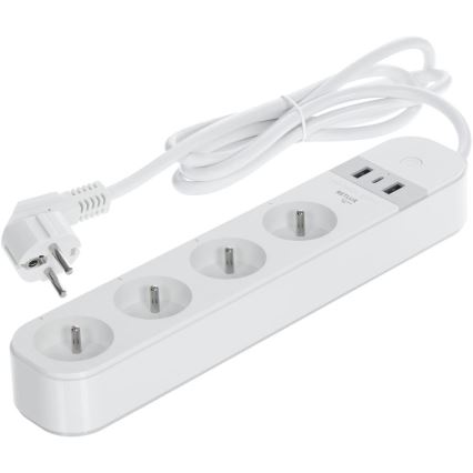 Smart extension cable with switch 4Z Type E + 2x USB-A + 1x USB-C 1,5m Wi-Fi Tuya white