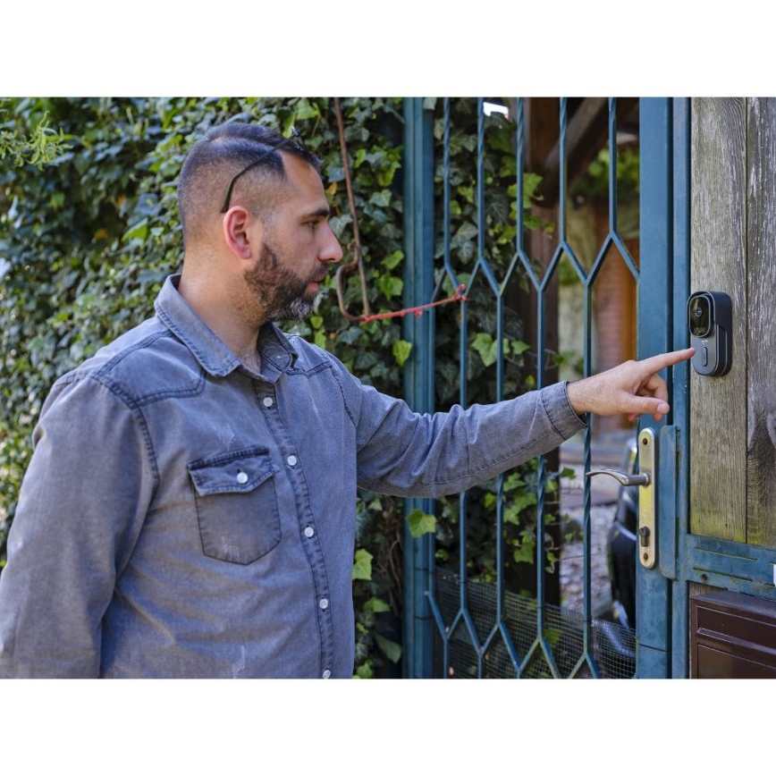 Video doorbell with motion sensor 5MPx 1440p 5200 mAh Wi-Fi IP65 anthracite
