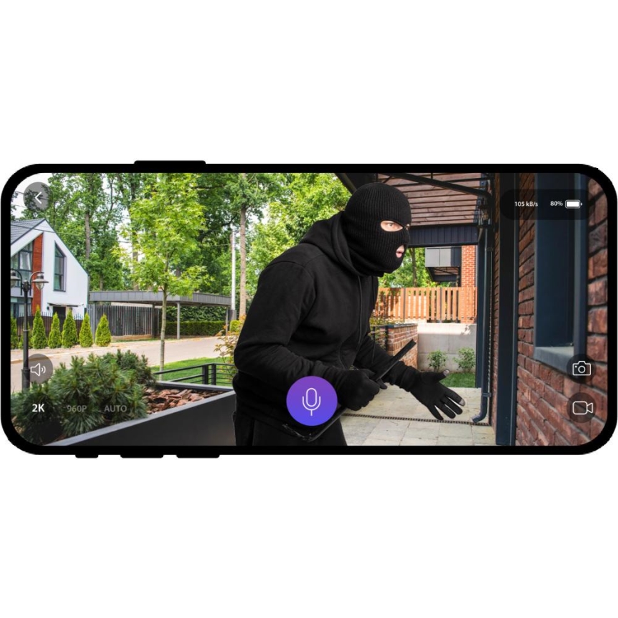 Video doorbell with motion sensor 5MPx 1440p 5200 mAh Wi-Fi IP65 anthracite