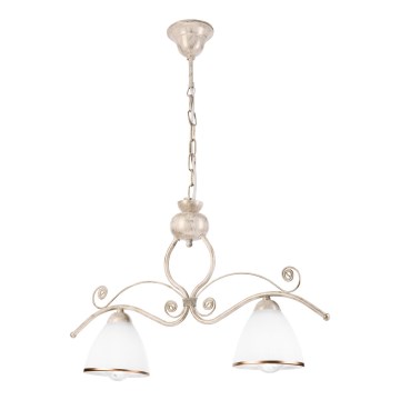 Retro chain chandelier 2xE27/60W/230V gold/patina