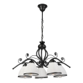 RETRO Chain-Hung Chandelier 5xE27/60W/230V Black/White