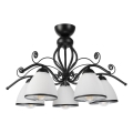 RETRO flush-mount chandelier 5xE27/60W/230V black/white