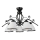 RETRO flush-mount chandelier 5xE27/60W/230V black/white