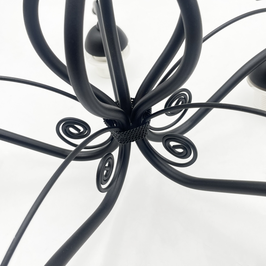 RETRO flush-mount chandelier 5xE27/60W/230V black/white