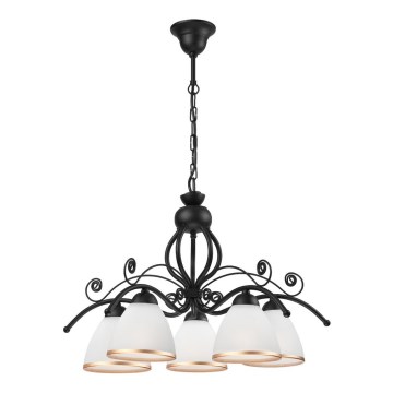 RETRO II Chain Chandelier 5xE27/60W/230V Matte Black