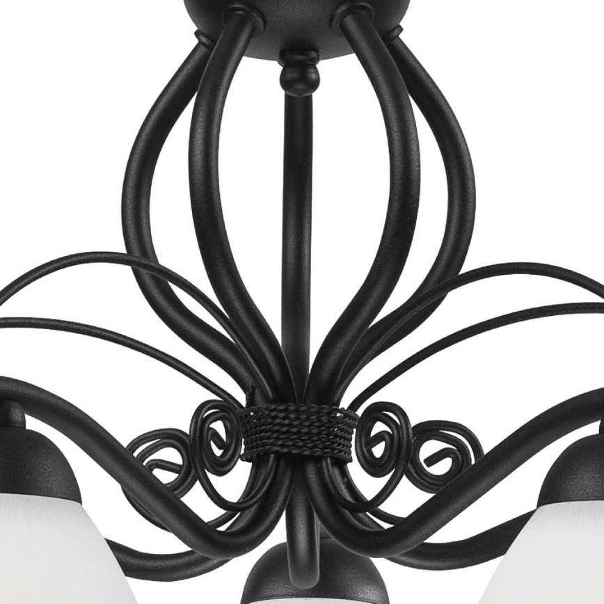 RETRO II Chain Chandelier 5xE27/60W/230V Matte Black
