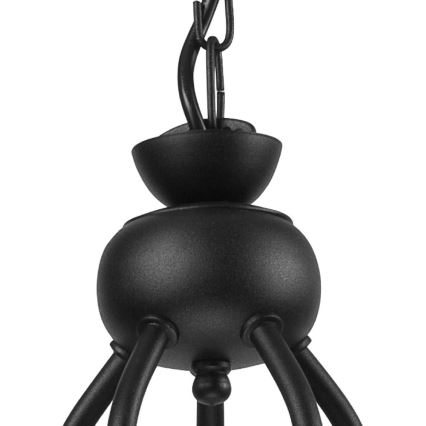 RETRO II Chain Chandelier 5xE27/60W/230V Matte Black