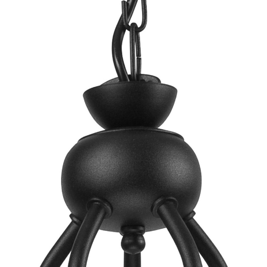 RETRO II Chain Chandelier 5xE27/60W/230V Matte Black