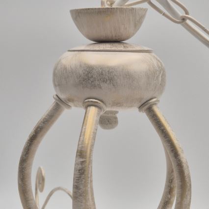 RETRO II Chain Chandelier 5xE27/60W/230V, White Patina Finish