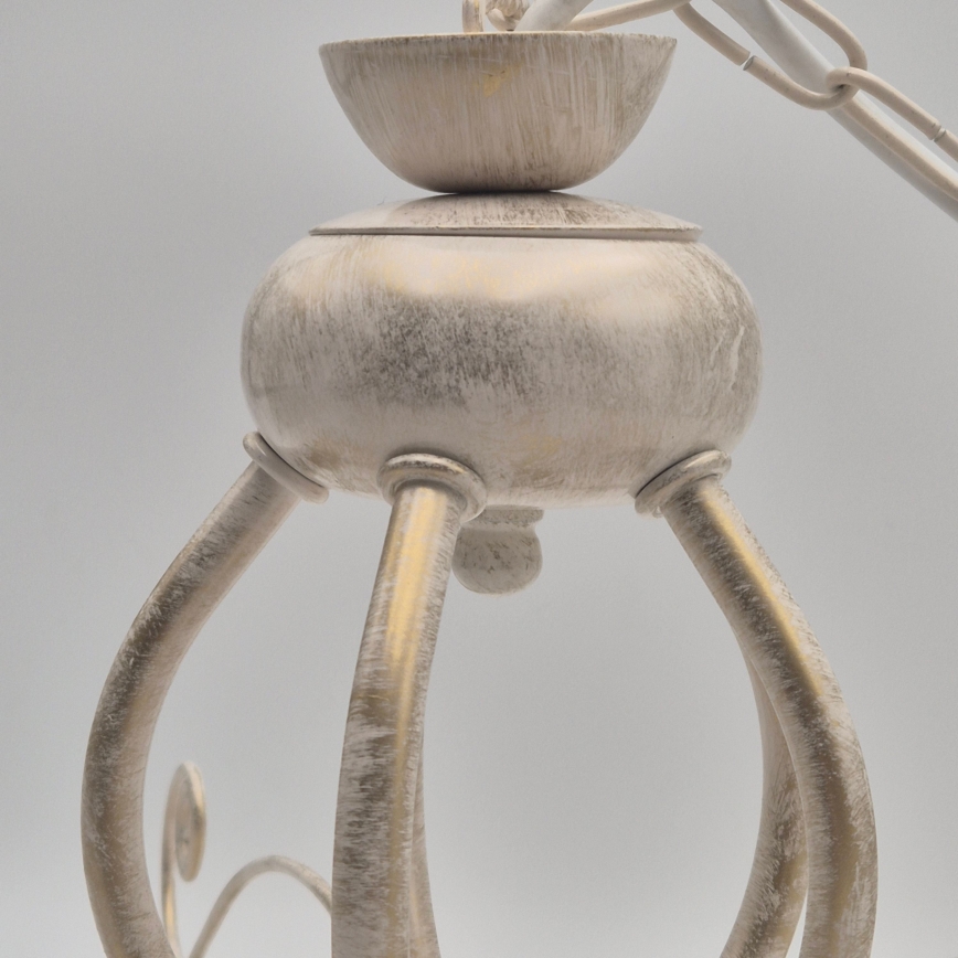 RETRO II Chain Chandelier 5xE27/60W/230V, White Patina Finish