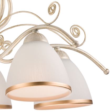 RETRO II Chain Chandelier 5xE27/60W/230V, White Patina Finish