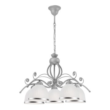 RETRO II Chain-hung chandelier 5xE27/60W/230V Silver