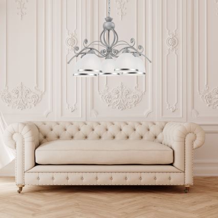 RETRO II Chain-hung chandelier 5xE27/60W/230V Silver