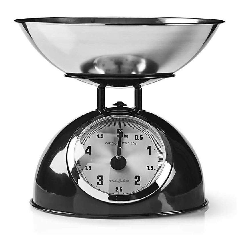 Retro kitchen scale with black bowl
