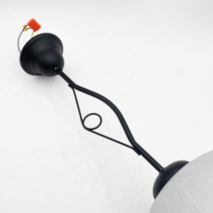 Retro Rod Pendant Light 1xE27/60W/230V Black/White