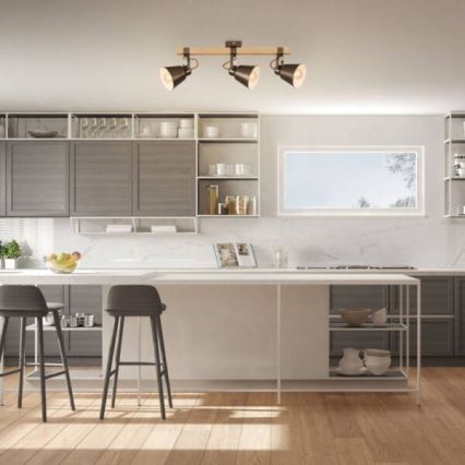 RETRO spotlight 3xE27/40W/230V brown