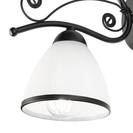 RETRO Wall Lamp 1x E27 / 60W / 230V – Black/White