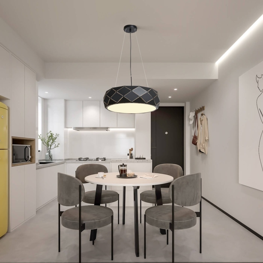 REUS Cable Pendant Light, 3x E27 / 40W / 230V, Ø 47 cm, Black