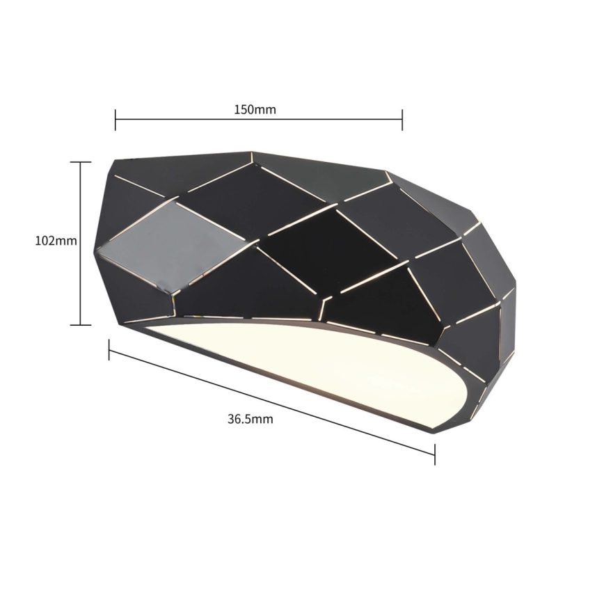 REUS Wall Light, 1x E27/40W/230V, Black