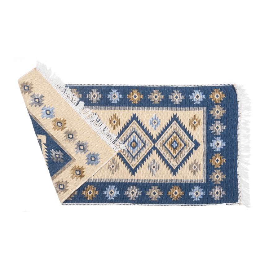 Reversible KILIM Oriental Rug 80x150 cm Blue/Beige