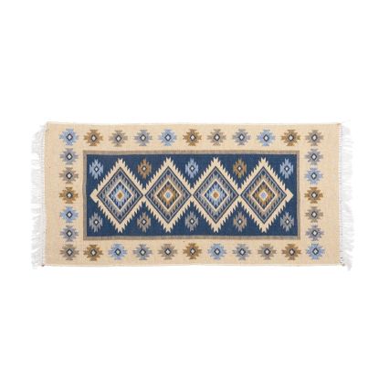 Reversible KILIM Oriental Rug 80x150 cm Blue/Beige