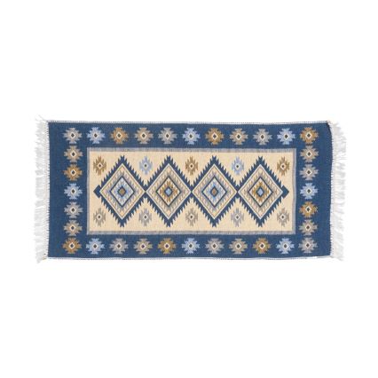 Reversible KILIM Oriental Rug 80x150 cm Blue/Beige